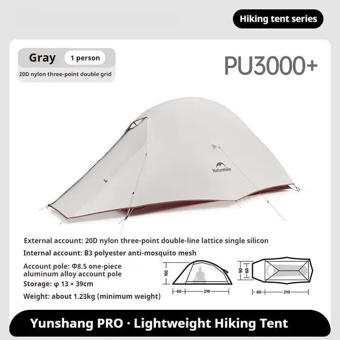 Natureifa Cloud Up Pro-Tente Ultralégère pour Camping en Plein Air, Sac à Dos de Randonnée, 1.36kg, 