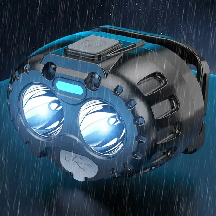 Lampe frontale LED puissante, étanche IPX4, lampe frontale d'urgence, 250LM, XPE LED, 500mAh, pour la pêche en plein air, le camping, la randonnée