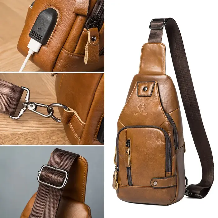Sac de poitrine USB pour homme