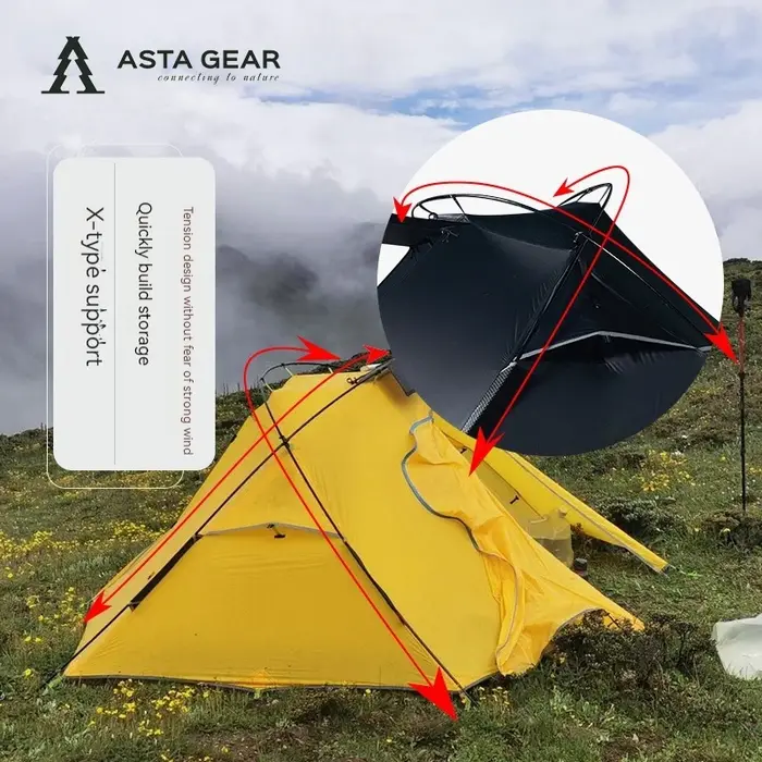 ASTA GEAR XuanYue-Tente de camping en plein air, randonnée, étanche à la pluie et à la neige, double pôle, autoportante, livraison
