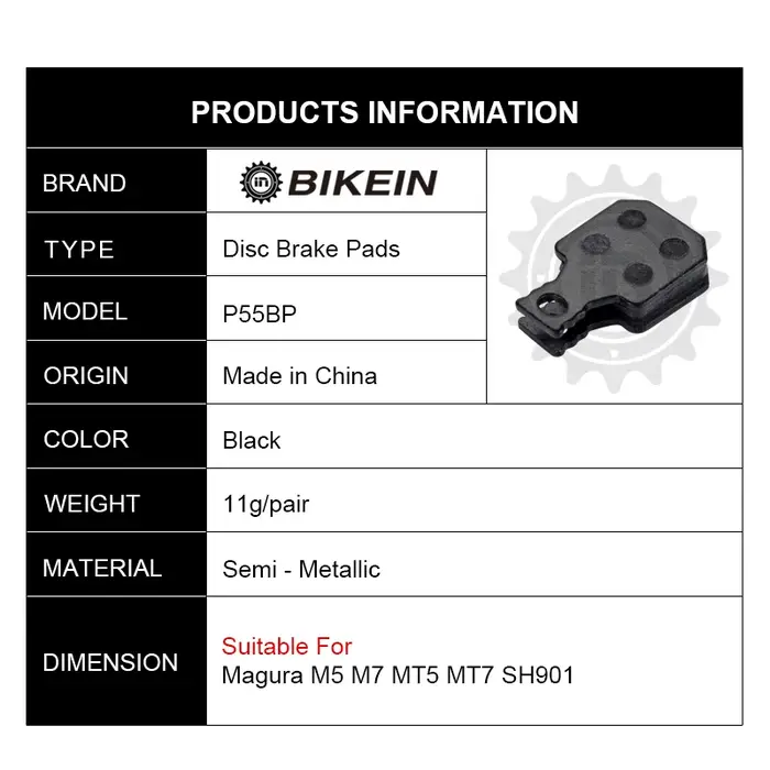 BIKEIN 4 paires de plaquettes de frein hydrauliques pour vélo de montagne pour Magura M5 M7 MT5 MT7