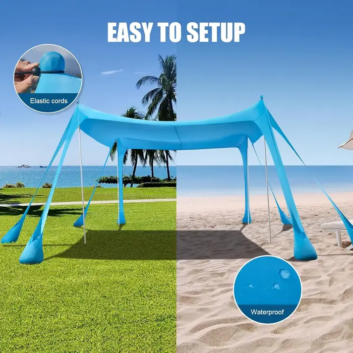 Nouveau abri solaire de Camping en Lycra UPF50 + tente de plage Pop-Up ombrage extérieur auvent
