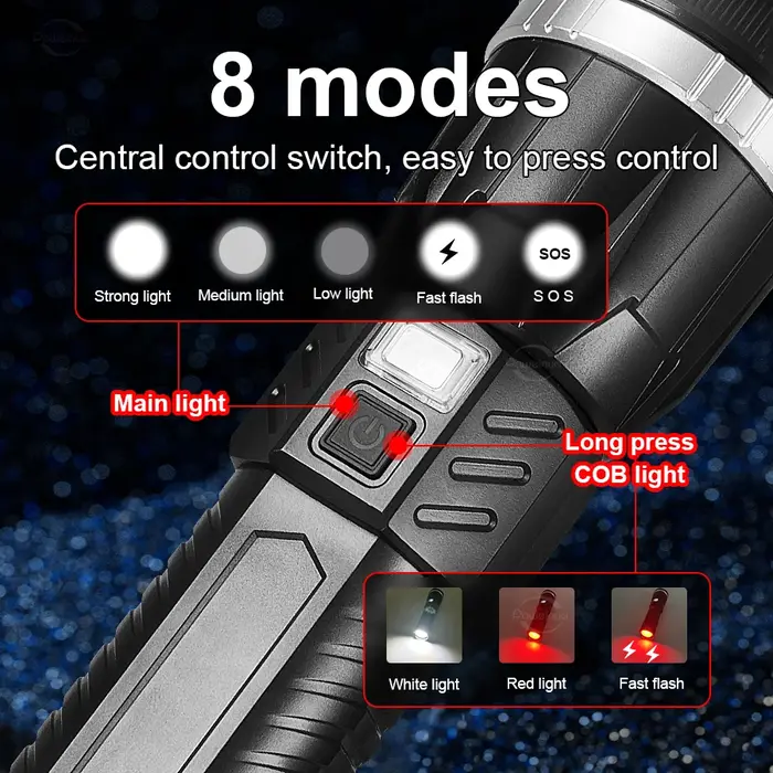 850000000LM lampes de poche LED les plus puissantes Ultra lumineux longue portée 5000M lampe torche Zoomable