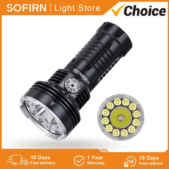 Sofirn IF30 12000lm SFT40 lampe de poche LED puissante 32650 batterie lanterne USB C torche Recharge