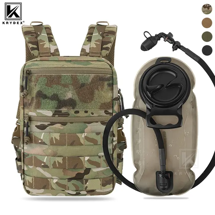 Sac à dos d'hydratation tactique KRYDEX 500D 50 oz, poche modulaire, poche à eau de 1,5 L, sac à dos pour la chasse, la randonnée en plein air, accessoires