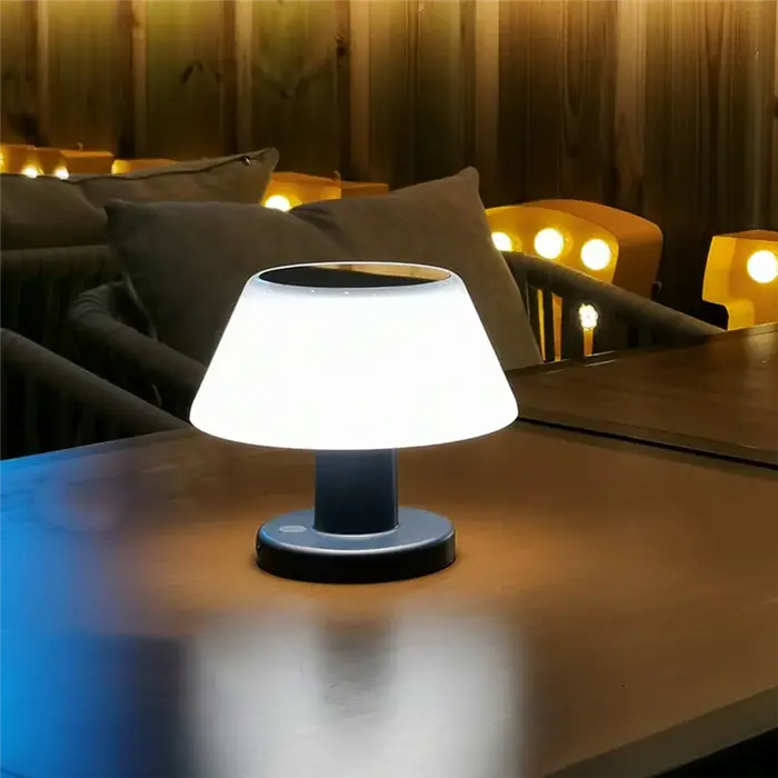 Lampe de table solaire d'extérieur étanche, lampe de lecture sans fil à intensité variable pour jard