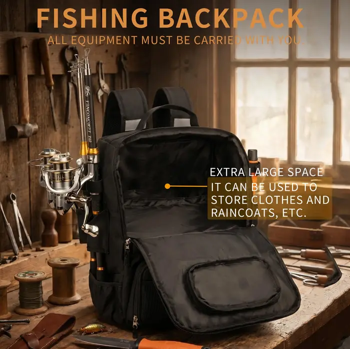 Sac à dos de pêche grande capacité 40L