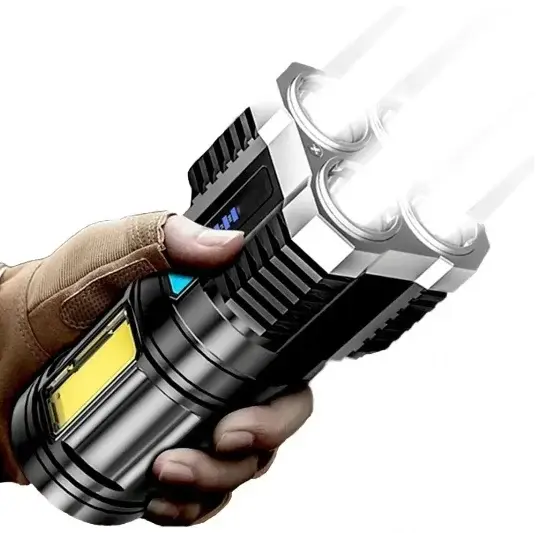 NEVERDIE STORE - Lanterne Led Prova Dágua 4 Coreels Potente Usb Recarregable ENVIO RAPIDO PARA TODO 
