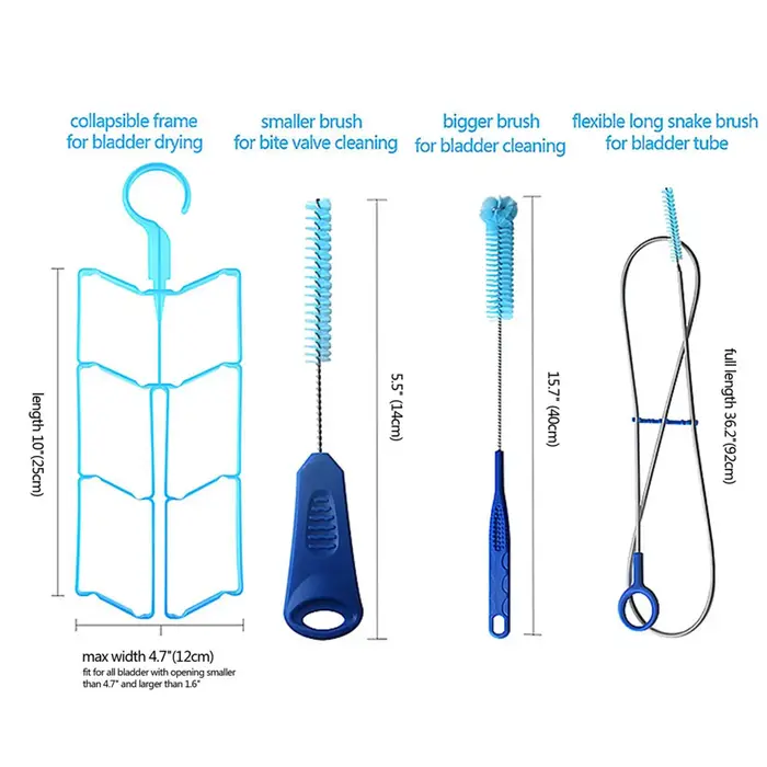Kit de nettoyage multifonctionnel pour poches à eau, outil de nettoyage pour sacs d'eau, outils de camping en plein air pour fournitures de poches à eau