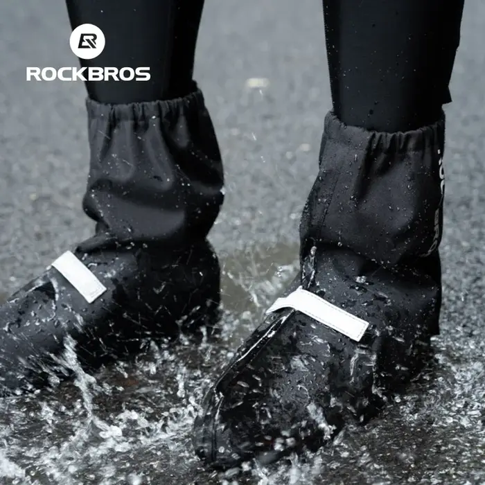 ROCKBROS couvre-chaussures cyclisme imperméable chaussures couverture 1 paire bottes de cyclisme couvre-chaussures coupe-vent équitation en plein air épais couvre-chaussures