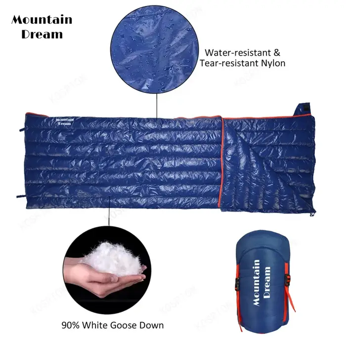 Sac de couchage de Camping en duvet d'oie pour adulte