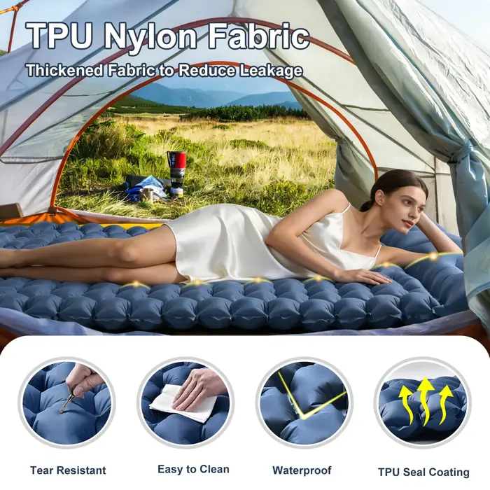 Matelas gonflable de camping extérieur avec oreillers