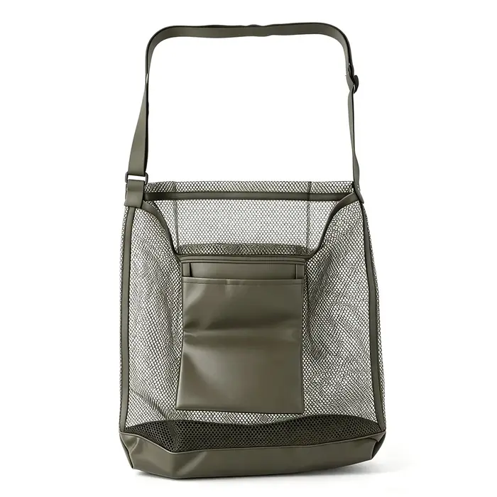 Sac de cueillette de champignons en maille, grande capacité, pliable, avec bandoulière réglable, sac