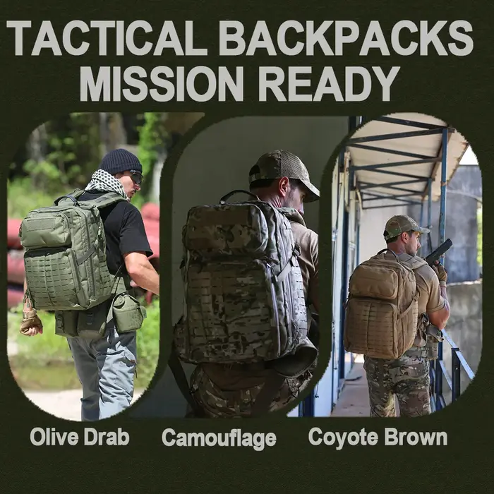 Sac à dos tactique militaire AKmax Adventure 48H – Pack d'assaut de l'armée MOLLE avec vessie d'hydratation de 3L pour le combat et la randonnée