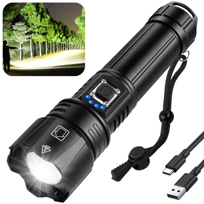 Lampes de poche rechargeables à haute luminosité, lampe de poche LED la plus brillante de 990 000 lu