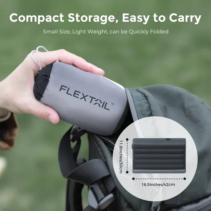 FLEXTAIL ZERO PILLOW SE - Oreiller de camping gonflable, oreiller ergonomique pour les voyages et la