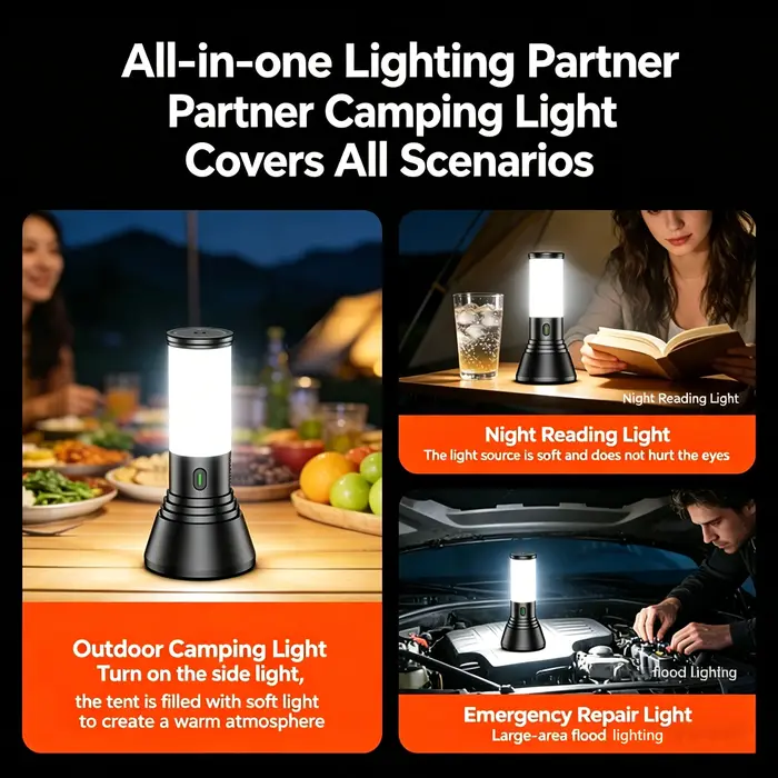 Lampe de camping Philips avec deux lumières latérales principales
