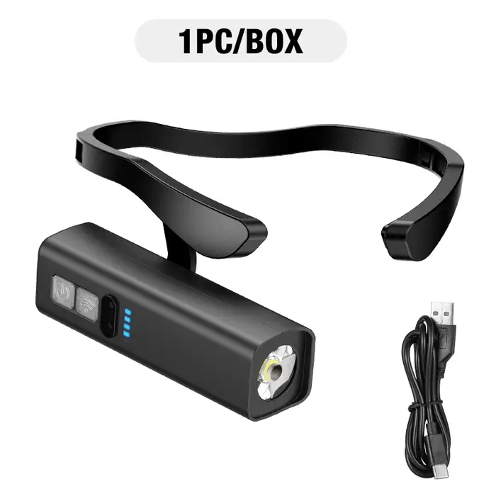 Lampe frontale à clip d'oreille, phare LED lumineux, lampe torche rechargeable étanche pour la pêche, la randonnée, la course à pied, le cyclisme et les activités de plein air