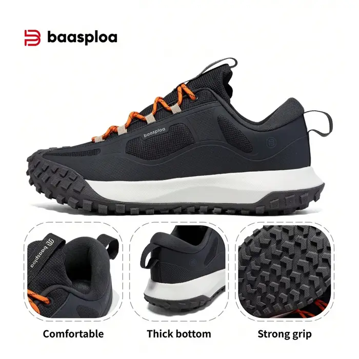 Baasploa-Chaussures de Randonnée Légères et Imperméables pour Homme, Baskets de Marche Antidérapante