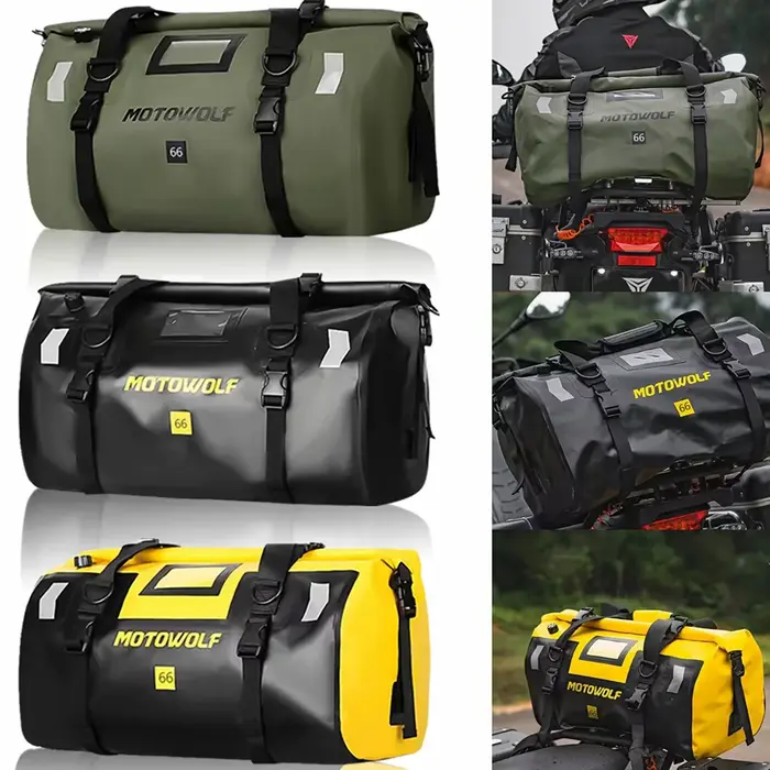 Sacoches de moto 60L 66L 40L, sacs de selle pour motos, ski, voyage, randonnée, Camping, sac à bagages, accessoire universel pour moto
