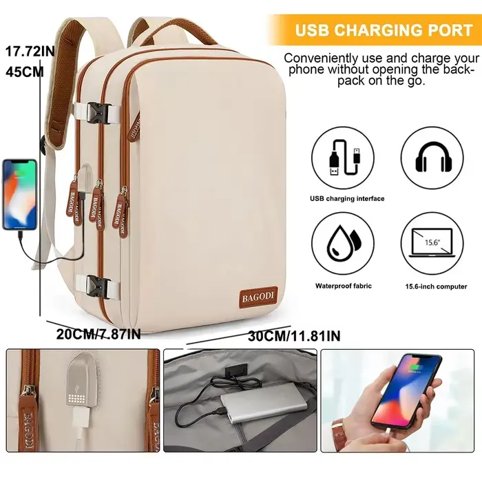 Buylor sac à dos de voyage sac à dos avion 45x20x30 pour femmes/hommes sacs de cabine Easyjet sac à dos pour ordinateur portable sac à dos décontracté pour week-end
