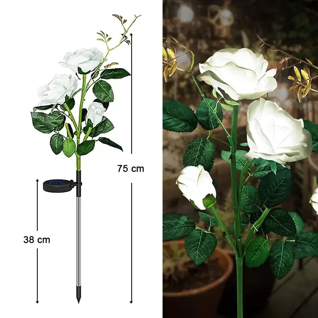 Lampe solaire à LED pour l'extérieur, fleur de tulipe RVB, lampe de pelouse de cour de paysage, étan