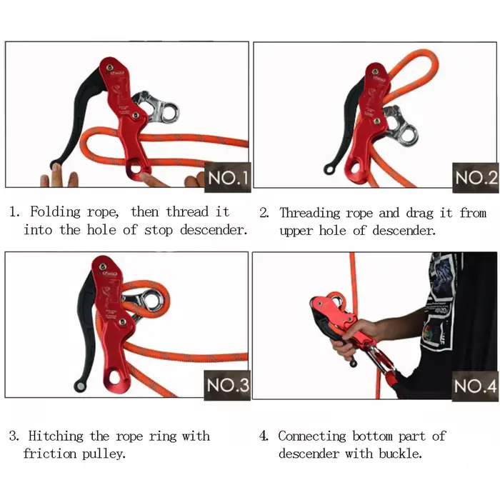 Dispositif professionnel d'assurage de descendeur d'auto-freinage pour le gréement d'arbre d'escalad