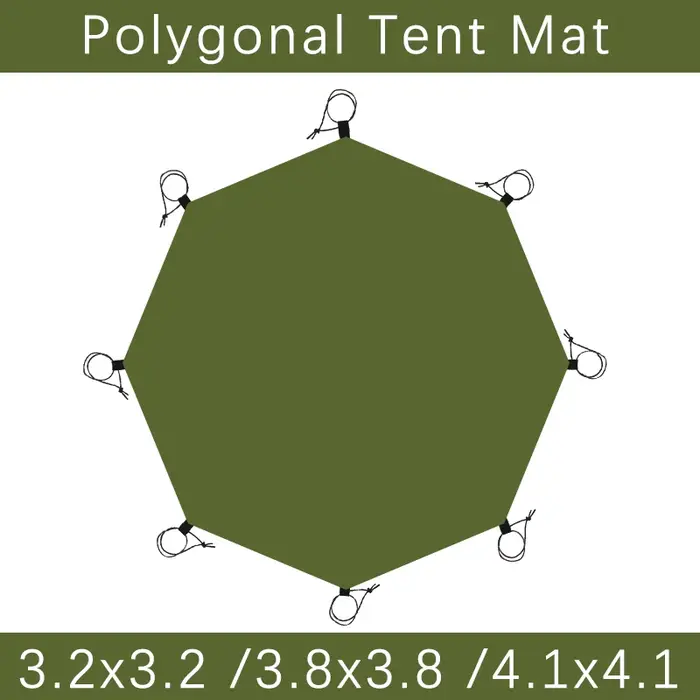 Grand tapis de pique-nique imperméable 4x4, feuille de sol pour tente 3x3, empreinte octogonale, grand tissu de sol Hexagonal
