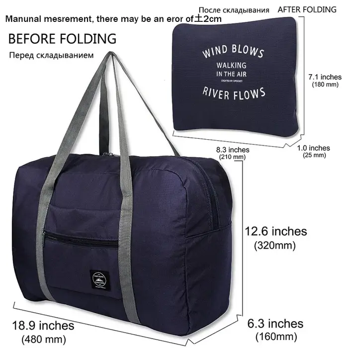 Sac de voyage pliable grande capacité