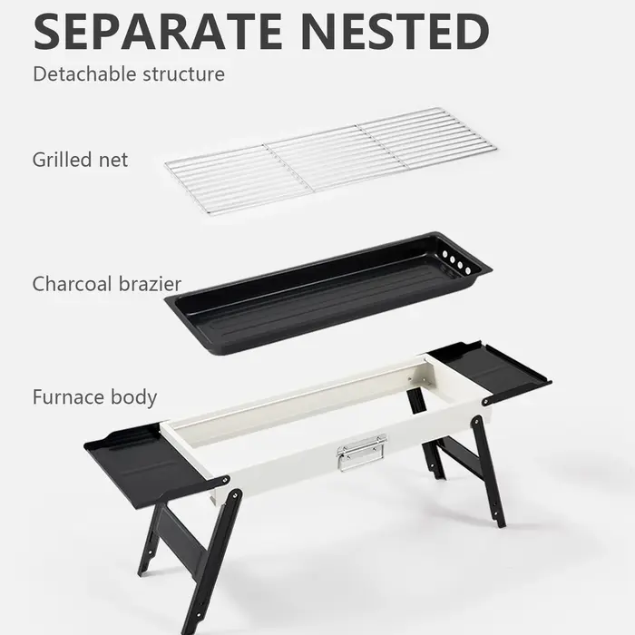BISINNA Barbecue extérieur Grill Portable pliant poêle à charbon de bois Camping brûleur brasero pour voyage pique-nique