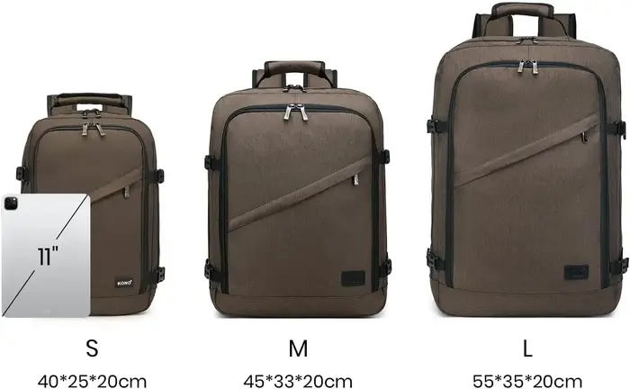Sac à dos de voyage KONO 38L homologué pour le transport aérien, 55x35x20cm, sac à main multifonctio