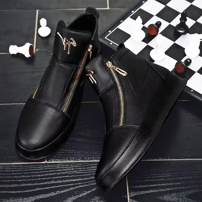 Bottes de rinçage en cuir blanc pour hommes