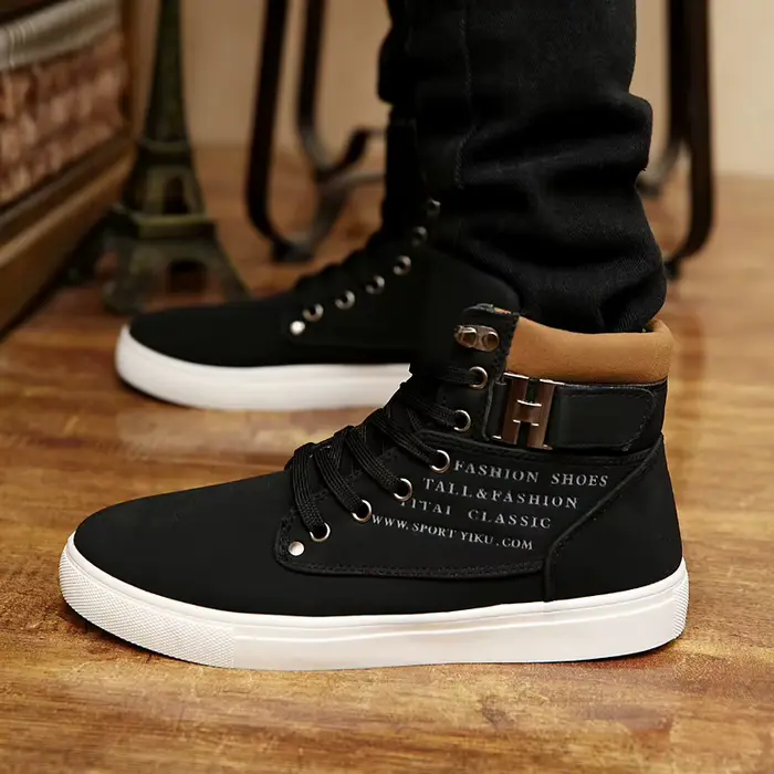 Baskets montantes pour hommes, bottes de sport, mode extérieur, confortables et décontractées, chaussures rétro de Style britannique pour hommes