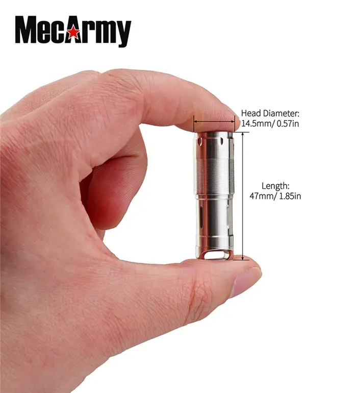 MecArmy X2S porte-clés lumière 130 Lumen USB charge acier inoxydable Mini lampe de poche torche LED 