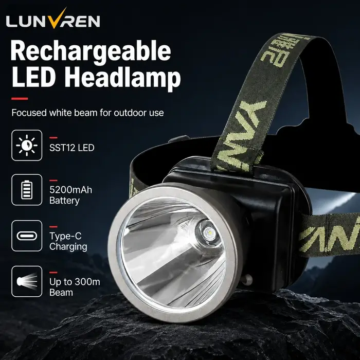 Lampe frontale YN726U à très longue portée