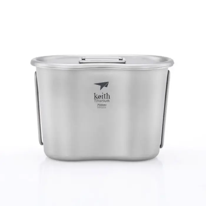Pamono-Ensemble de bouteilles d'eau militaires en titane Ti3060, kit de cantine de randonnée, poudre
