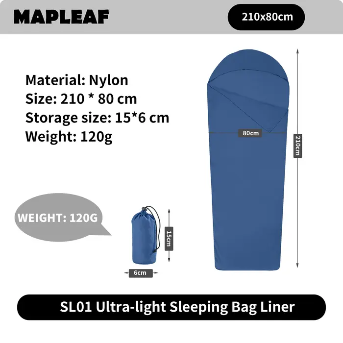 Housse de sac de couchage MAPLEAF légère et portable pour l'été, idéale pour le camping, les voyages