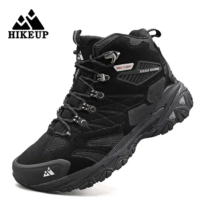 HIKEUP botte de randonnée hommes bottes de plein air daim haut Trekking Sport hommes chaussures impe