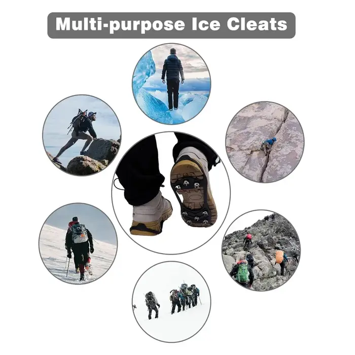 Crampons à 8 dents pour bottes de neige et de glace