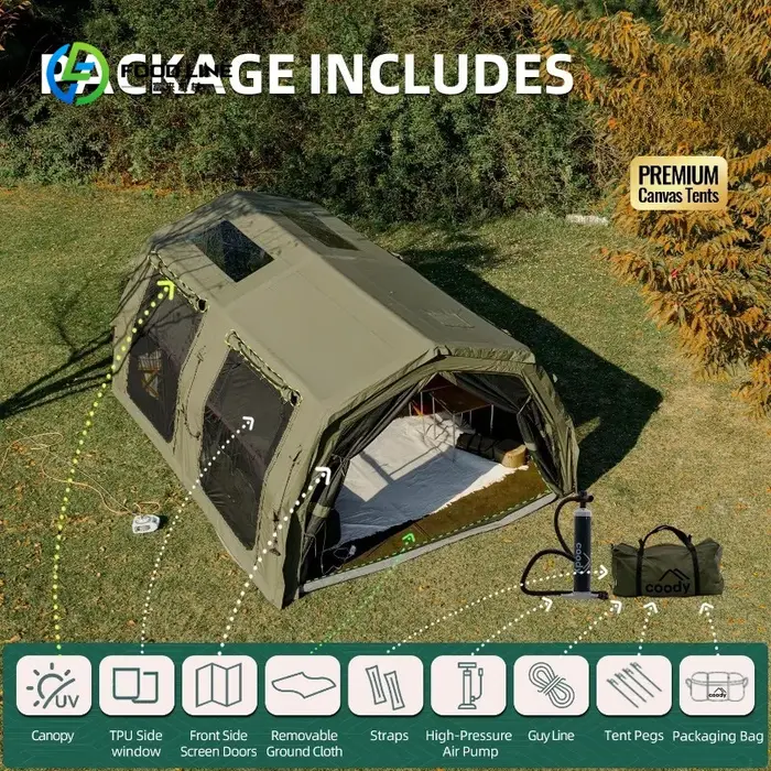 Tente pneumatique personnalisée - Tente pneumatique vert armée