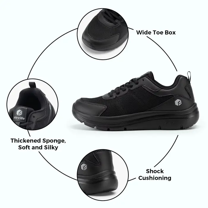 Chaussures de marche élargies 2E pour hommes