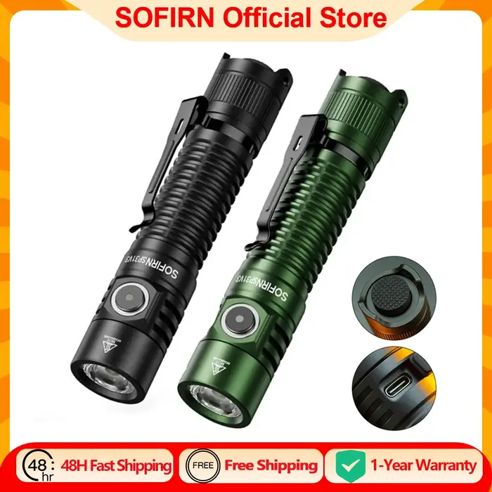 Sofirn SP31 V3.0 lampe de poche tactique puissante SST40/519A 2000lm 18650 torche LED USB C