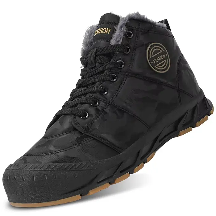 Bottes de neige thermiques pour hommes, chaussures d'hiver imperméables avec semelle antidérapante e