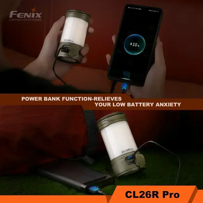 FENIX CL26R PRO lanterne de Camping Portable multifonctionnelle batterie externe USB type-c charge lampe
