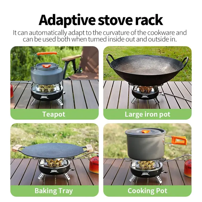 Réchaud à gaz portable pliable BRS-207 BRS-203 pour camping extérieur, brûleur haute puissance sept 