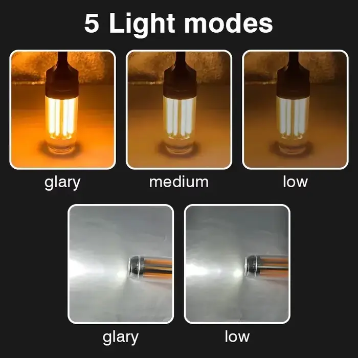 Torche portative légère de Camping Heinast 5 Modes d'éclairage lampe de tente Rechargeable pour l'escalade de Patio 8 Filaments de lumière
