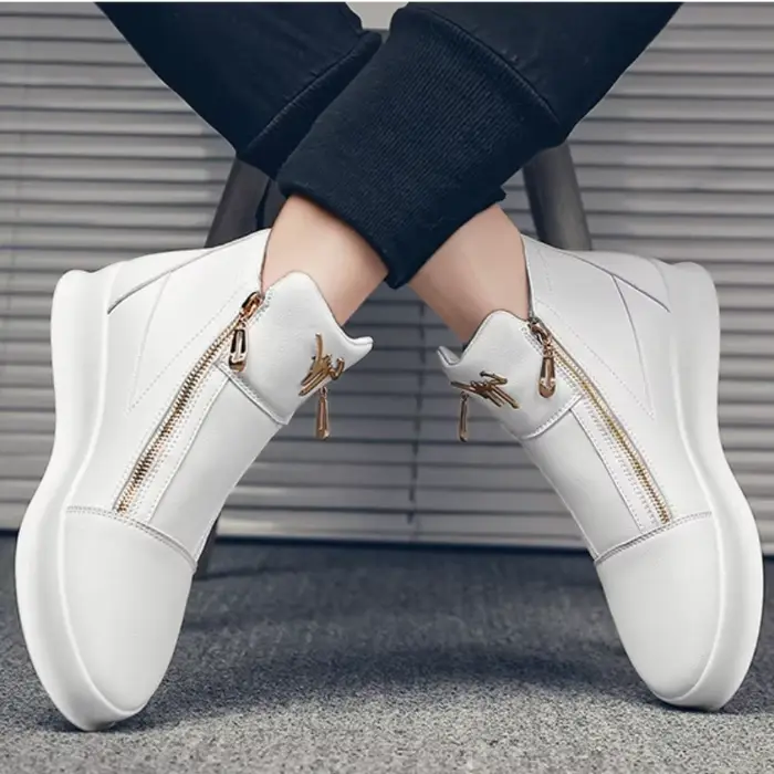 Bottes de rinçage en cuir blanc pour hommes