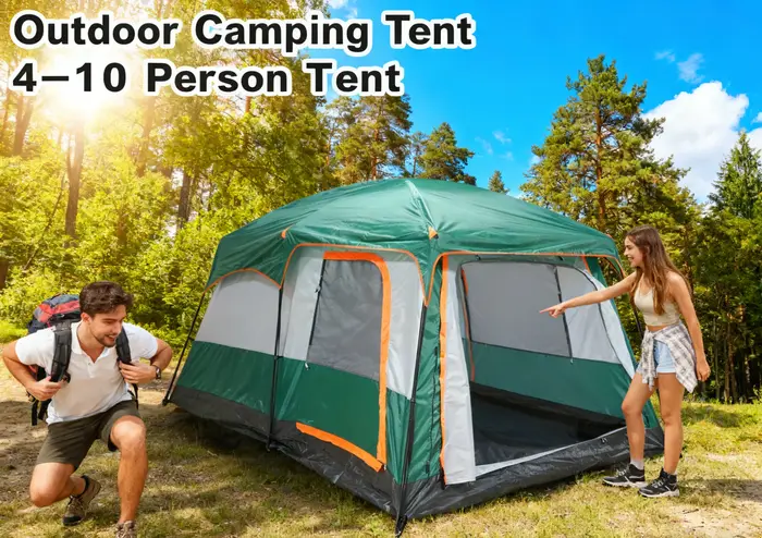 Tente de camping familiale grande capacité 6-8-12 personnes