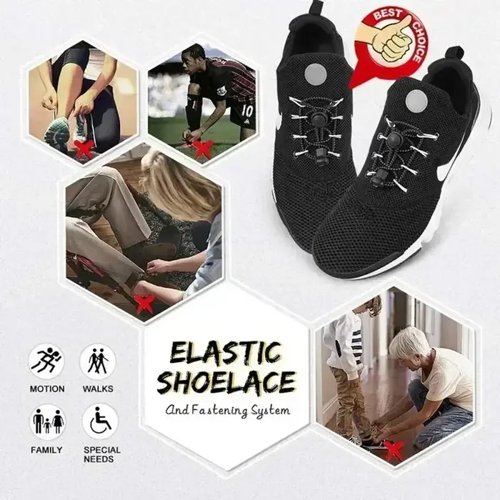 1 paire de lacets élastiques extensibles sans cravate