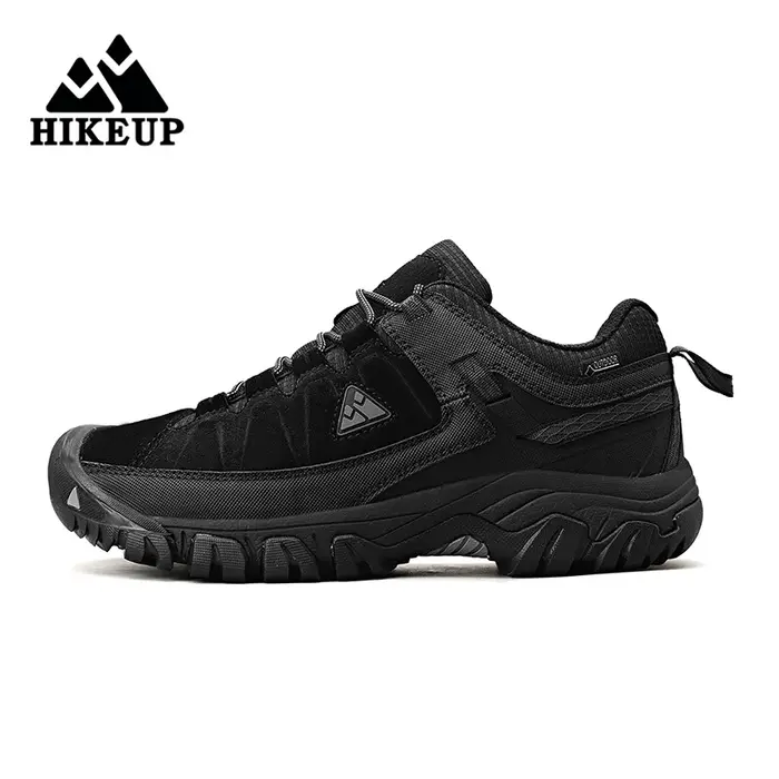 HIKEUP-Chaussures de randonnée en cuir durable pour hommes, baskets de marche en plein air, semelle